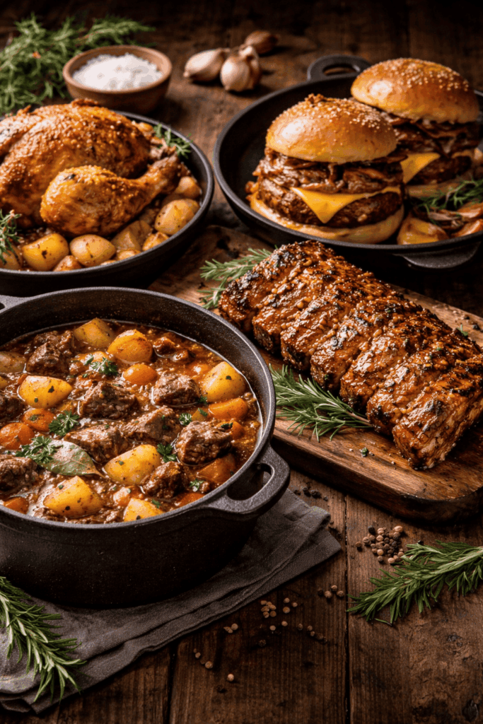 Diversos cortes de carne para cocinar en casa
